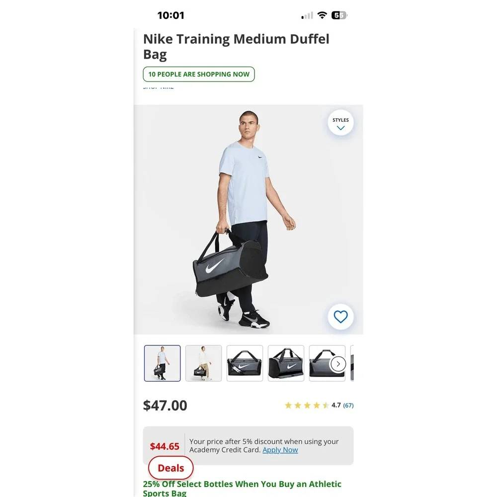 Nike Training Medium Duffel Bag‎ Gym Sports Travel Gear